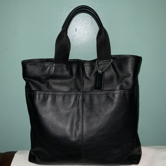 Coach Thompson Large Slim North South Black Leather Tote Bag 70322 - Picture 16 of 16